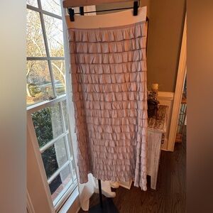 Nicole Paloma Hand Sewn Gray Maxi Skirt Size S Ruffle Layers Small